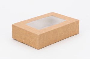 Papier-Sushi-Box mit Fenster 21x14x5 cm (100 Stück) (1)